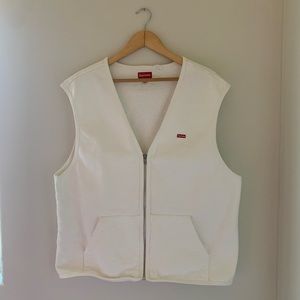 SUPREME WHITE ZIP VEST Large